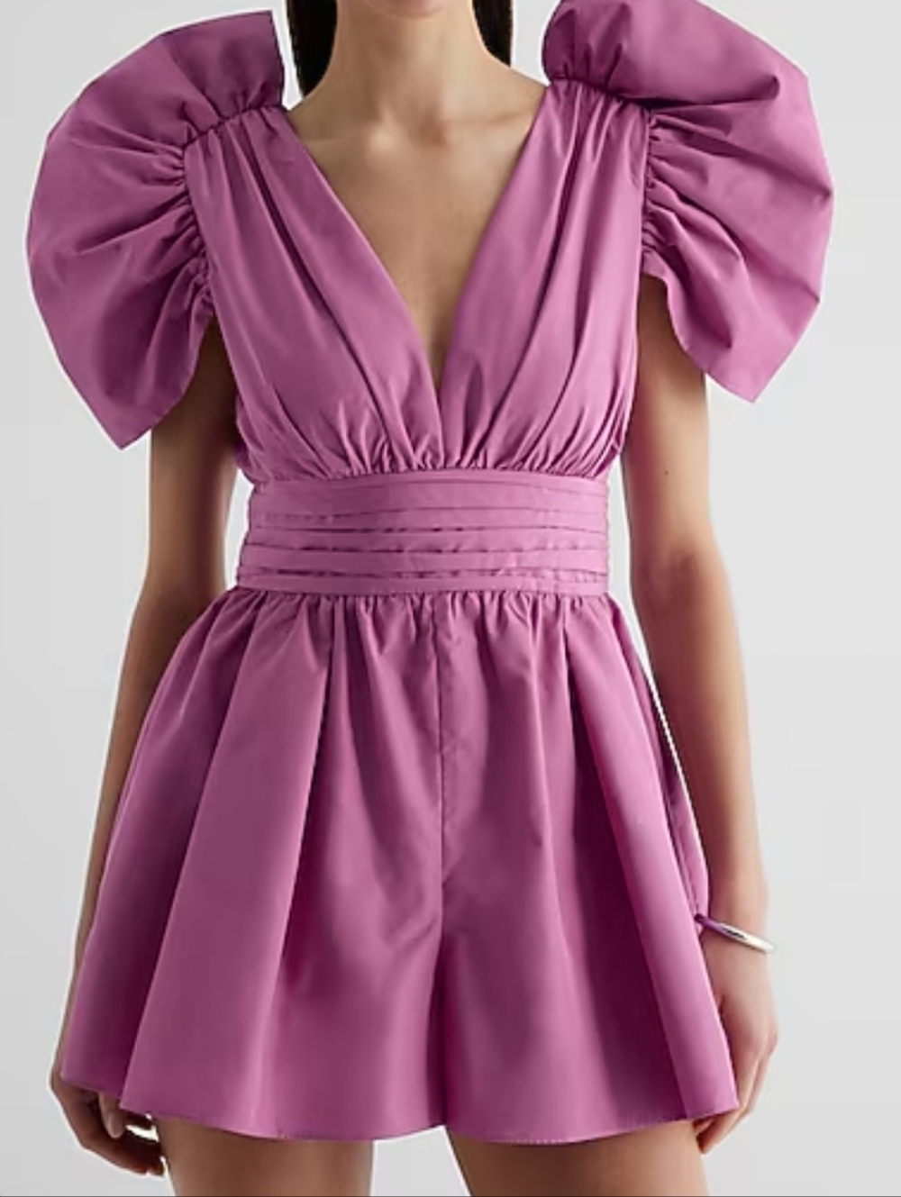 Express Lavender Puff Sleeve Dress Size 8 NWT | Soft Purple Zip Back Midi